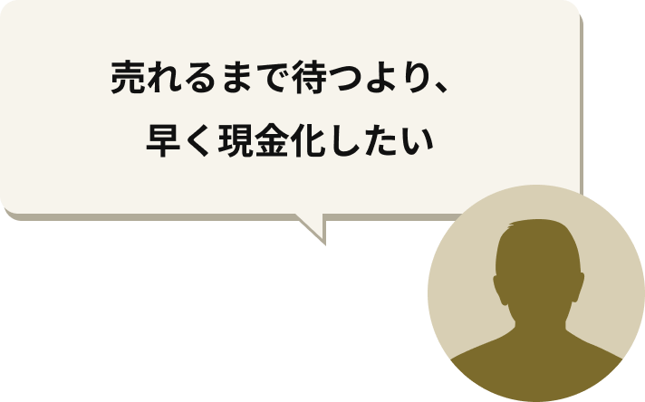 売れるまで待つより、早く現金化したい